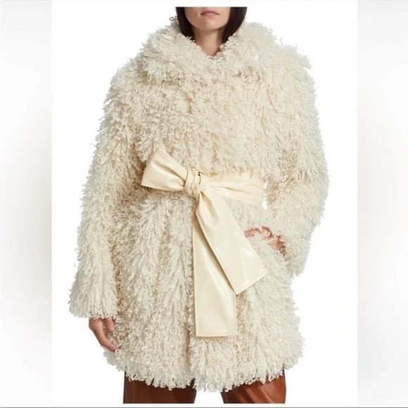 STAUD Cream Teddy Jacket - Picture 4 of 6